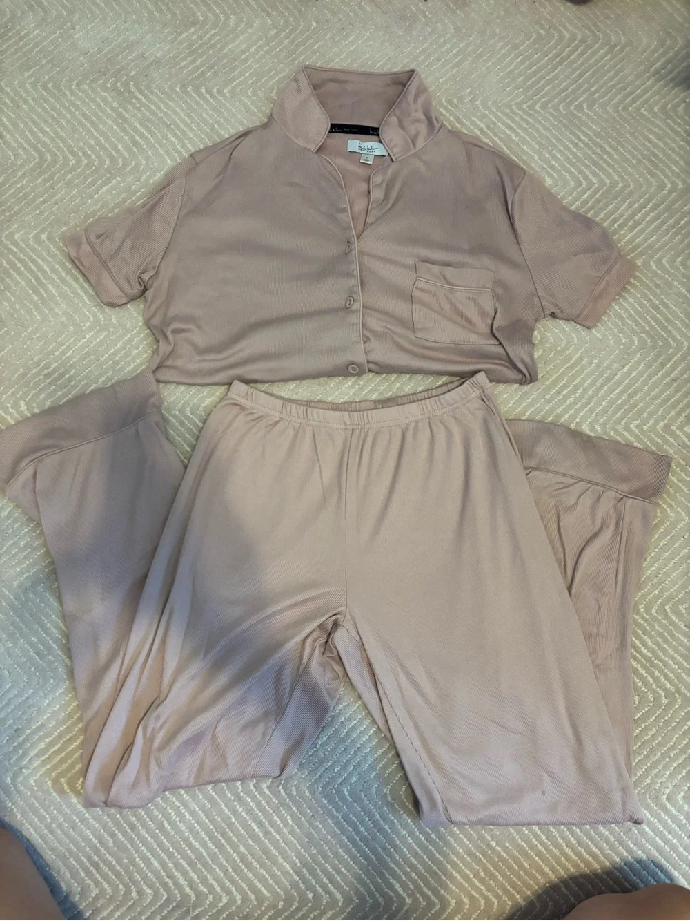 Women's Short-Sleeve Button Pajama Set - Dusty Rose